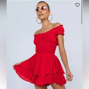 Princess Polly The Love Galore Romper Red Size US 2